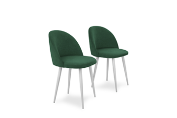 Комплект из 2-х обеденных стульев Лайт изумрудный белые ножки в Артеме