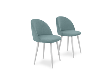 Комплект из 2-х обеденных стульев Лайт мятный белые ножки в Артеме