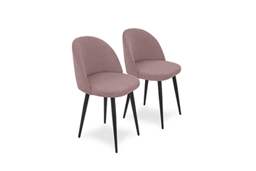 Комплект из 2-х кухонных стульев Лайт розовый черные ножки в Артеме