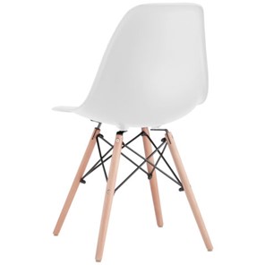 Комплект обеденных стульев 4 шт. BRABIX "Eames CF-010", пластик белый, опоры дерево/металл, 532630, 2033A в Находке