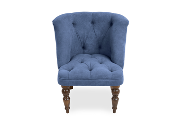 Мягкое кресло Бриджит синий ножки коричневые в Находке