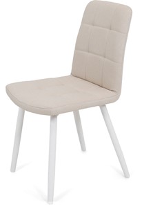 Обеденный стул Кубика Абсент NEW, ноги белые круглые XL (R32)/ткань T01 Бежевый во Владивостоке