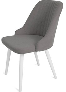 Обеденный стул Даниэлла, ноги белые круглые XXL (R38)/велюр T180 Светло-серый в Артеме