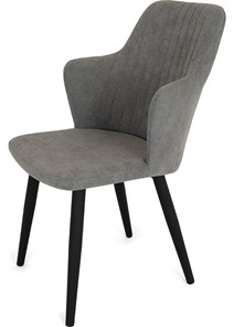 Обеденный стул Кубика Йорк, ноги черные круглые XXL (R38)/велюр T180 Светло-серый в Артеме