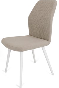 Обеденный стул Кубика Кальяри, ноги белые круглые XL (R32)/велюр T170 Бежевый в Артеме