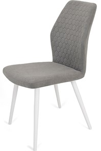 Обеденный стул Кубика Кальяри, ноги белые круглые XL (R32)/велюр T180 Светло-серый в Артеме