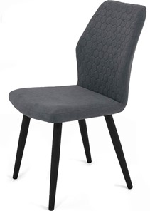 Обеденный стул Кубика Кальяри, ноги черные круглые XXL (R38)/велюр T177 Графит в Артеме