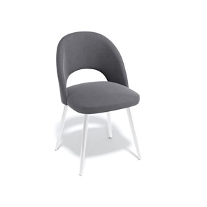 Кухонный стул Kenner 148KC белый/серый велюр в Артеме