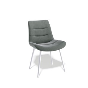 Обеденный стул Kenner 173KC белый/серый велюр в Артеме