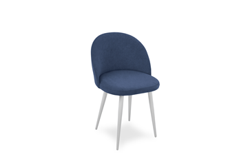 Обеденный стул Лайт синий белые ножки в Артеме