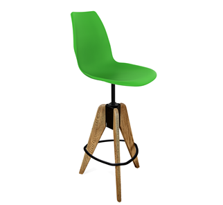 Барный стул SHT-ST29/S92 (зеленый ral 6018/брашированный коричневый/черный муар) в Находке