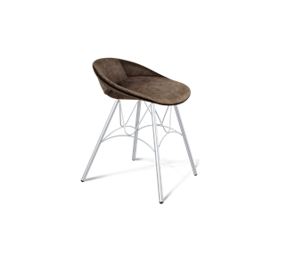 Обеденный стул SHT-ST19-SF1 / SHT-S100 (кофейный трюфель/хром лак) в Находке