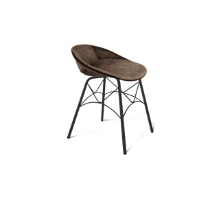 Обеденный стул SHT-ST19-SF1 / SHT-S107 (кофейный трюфель/черный муар) в Находке