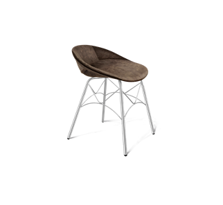 Обеденный стул SHT-ST19-SF1 / SHT-S107 (кофейный трюфель/хром лак) в Уссурийске