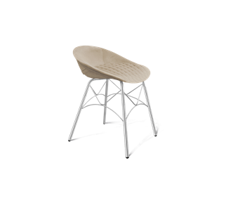 Обеденный стул SHT-ST19-SF1 / SHT-S107 (ванильный крем/хром лак) в Находке