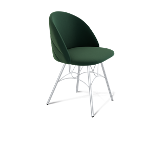 Обеденный стул SHT-ST35-2 / SHT-S100 (лиственно-зеленый/хром лак) во Владивостоке