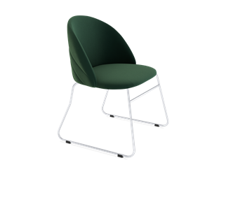 Обеденный стул SHT-ST35-2 / SHT-S167 (лиственно-зеленый/хром лак) во Владивостоке