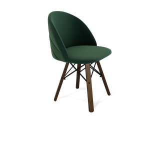 Обеденный стул SHT-ST35-2 / SHT-S70 (лиственно-зеленый/темный орех/черный муар) во Владивостоке