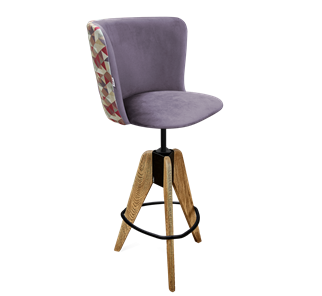 Барный  стул SHT-ST36-4 / SHT-S92 (сумеречная орхидея/браш.коричневый/черный муар) в Артеме