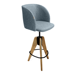 Полубарный стул SHT-ST33 / SHT-S92 (синий лед/браш.коричневый/черный муар) в Артеме