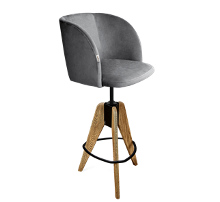 Полубарный стул SHT-ST33 / SHT-S92 (угольно-серый/браш.коричневый/черный муар) во Владивостоке