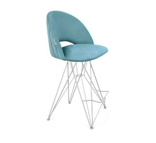 Полубарный стул SHT-ST34-1 / SHT-S66-1 (голубая пастель/хром лак) в Артеме