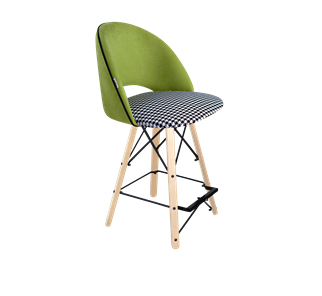 Полубарный стул SHT-ST34-3 / SHT-S80-1 (оливковый/гусиная лапка/прозрачный лак/черный) в Артеме