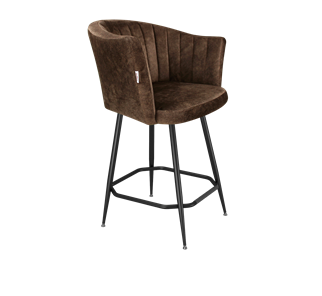 Полубарный стул SHT-ST42-1 / SHT-S148-1 (кофейный трюфель/черный муар) в Уссурийске