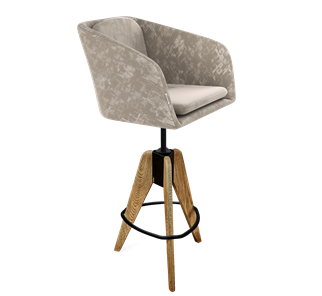 Полубарный стул SHT-ST43-1 / SHT-S92 (карамельный латте/браш.коричневый/черный муар) во Владивостоке