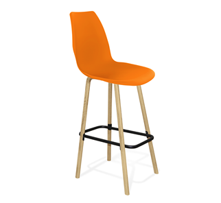 Барный стул SHT-ST29/S94 (оранжевый ral2003/прозрачный лак/черный муар) в Находке