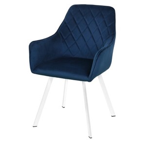 Стул-кресло Мадрид СРП-056 эмаль белая Веллюто темно-синий в Артеме