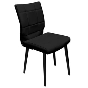 Обеденный стул BRABIX "Novita CF-060", экокожа черная, каркас металлический усиленный черный, 532781 во Владивостоке