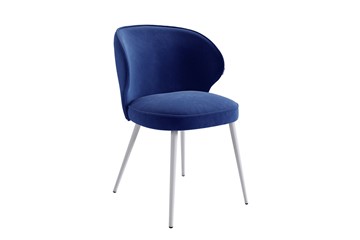 Обеденный стул Гудвин, синий (велюр)/белый в Артеме