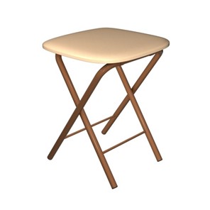 Табурет кухонный Складной СРП-013КВ (квадратное сиденье) Эмаль, бежевый/коричневый в Артеме