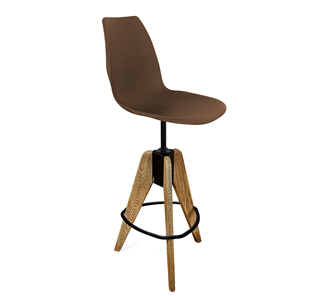 Барный стул SHT-ST29/S92 (коричневый ral 8014/брашированный коричневый/черный муар) в Артеме