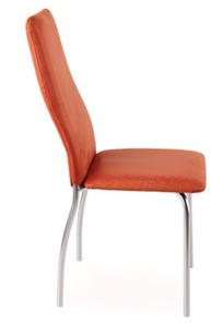 Обеденный стул Волна, каркас хром люкс, нубук -  оранжевый в Находке