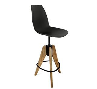 Барный стул SHT-ST29/S92 (черный/брашированный коричневый/черный муар) в Уссурийске