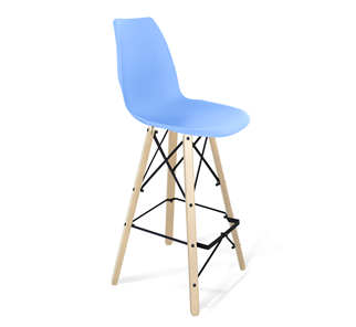 Барный стул SHT-ST29/S80 (голубой pan 278/прозрачный лак/черный) в Артеме