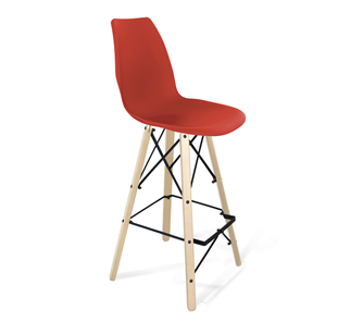 Барный стул SHT-ST29/S80 (красный ral 3020/прозрачный лак/черный) в Артеме