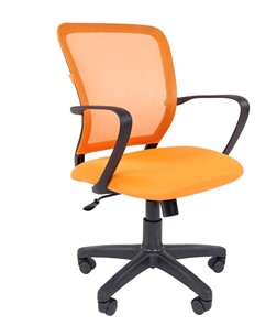Кресло компьютерное CHAIRMAN 698 black TW, ткань, цвет оранжевый в Находке