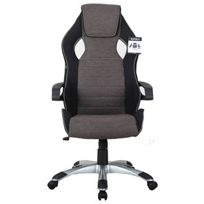 Кресло Brabix Techno GM-002 (ткань, черное/серое, вставки белые) в Артеме