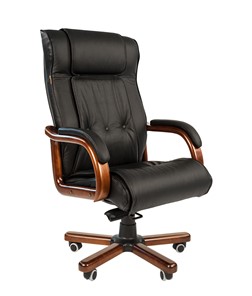 Кресло компьютерное CHAIRMAN 653 кожа черная в Уссурийске