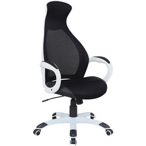Кресло Brabix Premium Genesis EX-517 (пластик белый, ткань/экокожа/сетка черная) 531573 во Владивостоке