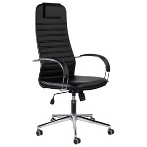 Компьютерное кресло Brabix Premium Pilot EX-610 CH (хром, кожзам, черное) в Артеме