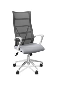 Офисное кресло Топ X белый каркас, сетка/ткань TW / серая/ серая во Владивостоке