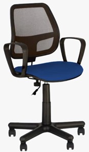 Кресло офисное ALFA GTP (PM60) CAGLIARI черный, синий в Артеме