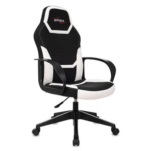 Офисное кресло BRABIX "Alpha GM-018", ткань/экокожа, черное/белое, 532640, GM-018_532640 в Артеме