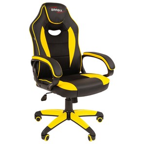 Офисное кресло BRABIX "Blaze GM-162", TW/экокожа, черное/желтое, 532579, 7083507 в Артеме