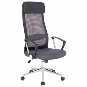 Офисное кресло BRABIX "Flight R EX-541", хром, ткань TW, сетка, черное/серое, 532518 в Артеме