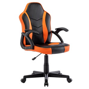 Офисное кресло Brabix BRABIX "Shark GM-203", экокожа, черное/оранжевое, 532513 в Артеме